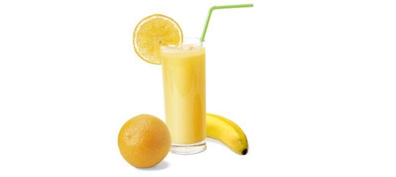 batido con plátano y naranja para bebida dietética